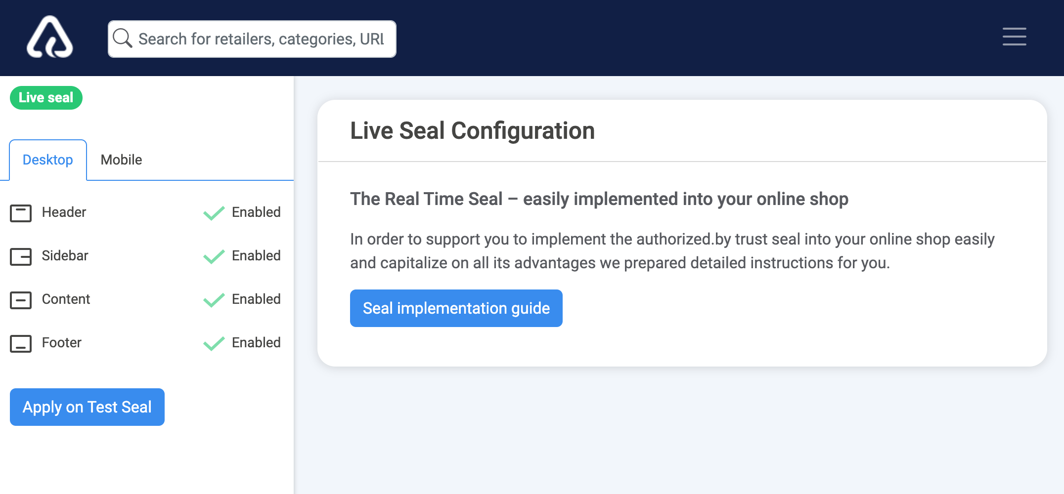 Live Seal Configuration 3 Live Seal Configuration - authorized.by